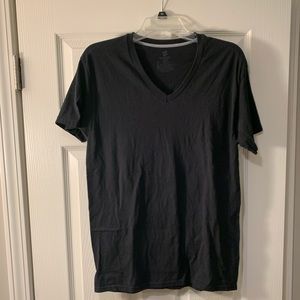 Plain black v-neck tee